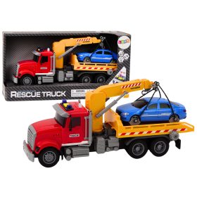   Vontató teherautó daruval az automatikus fények hangjai meghajtó piros