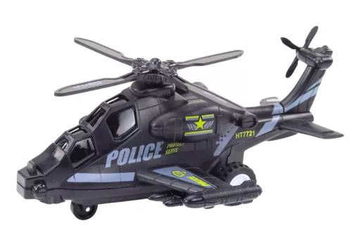 Rendőrségi helikopter fehér vagy fekete frikciós meghajtó fény és hang