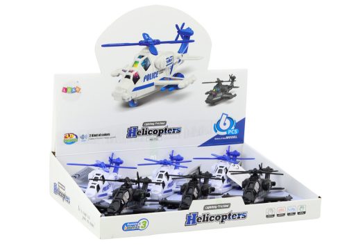 Rendőrségi helikopter fehér vagy fekete frikciós meghajtó fény és hang