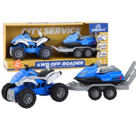 Quad pótkocsival csónak és jet ski szállítására