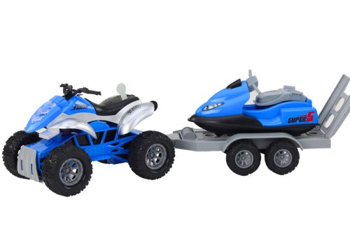 Quad pótkocsival csónak és jet ski szállítására