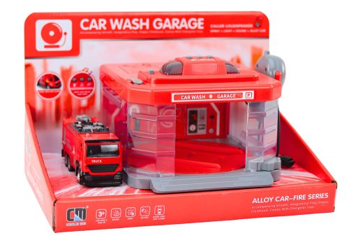 Tűzoltóság mosása Walkie-talkie fények hangok víz