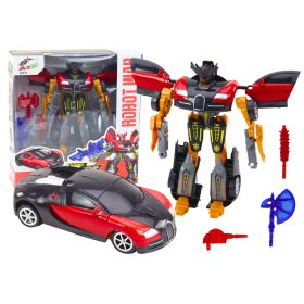   Robot autó 2 az 1-ben kiegészítők fegyverkészlet 3 darabos piros