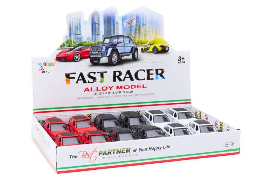 Személygépkocsi 1:36 Hajtás Fém Fekete Fehér Piros