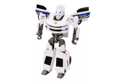 Auto-Robot 2 az 1-ben átalakító rendőrautó fehér