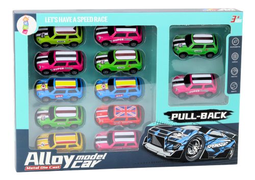 Autós készlet, rugók, meghajtó, színes, 12 darabos