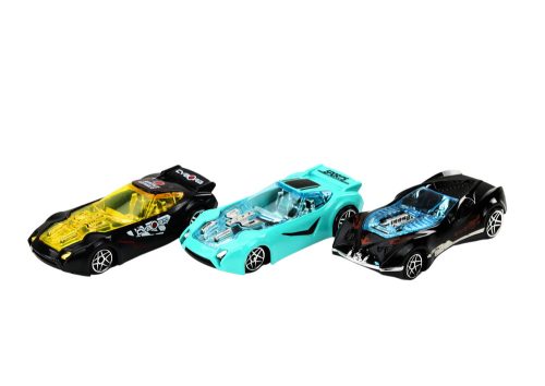 Rugós autókészlet fém bőröndben, 8 db