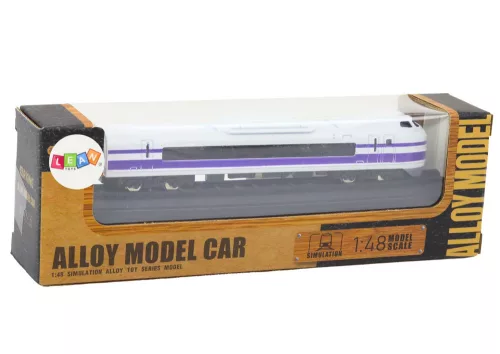 Gyűjtői modellvasút-kocsi 1:48 fém fehér és lila