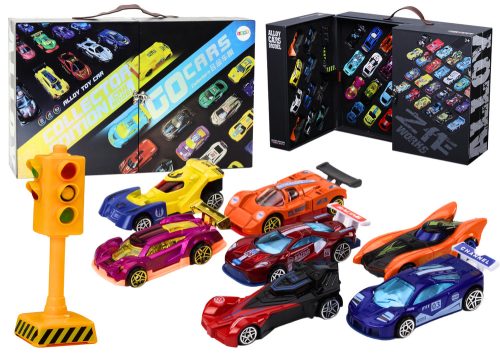 Rugókészlet sportkocsik bőröndjében. Útjelző jelzés. 50 darabos készlet.