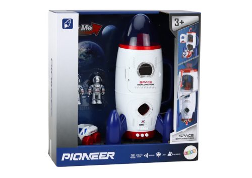 Űrrakéta nyitott űrhajósok űrjármű fények hangok