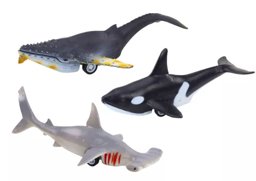 Figurák Járművek Tengeri Állatok Friction Drive Shark Killer Whale 6 db