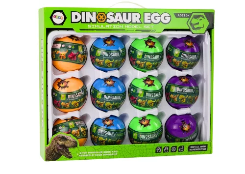 Dinoszaurusz tojásforgató 12 darabos színes készlet