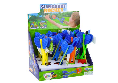 Rakéta dobócsúzlival, színes habbal, 25 méteres visszarúgással