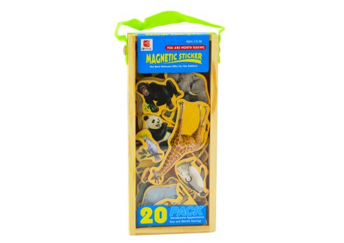 Állatok fából készült mágnesek készlete 20 darab színes