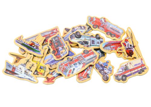 Fából készült mágneskészlet Járművek Hajórepülőgépek 20 db