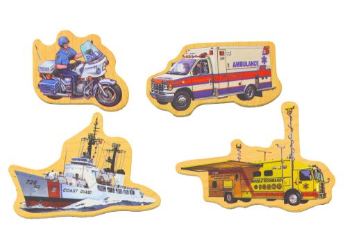 Fából készült mágneskészlet Járművek Hajórepülőgépek 20 db