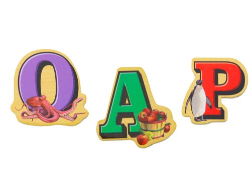 Fából készült betűk képei, mágnesek, 26 darab