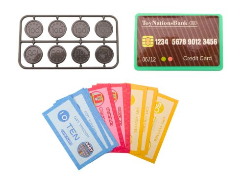 Pénztárgép Érmékszámolás megtanulása Bevásárlókosár Fények Kék hangok