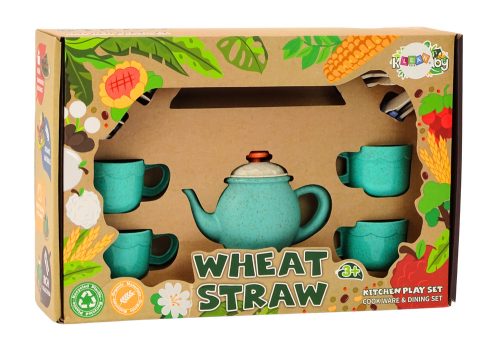 Asztali készlet, csészék, tányérok, evőeszközök, teáskanna, 22 db