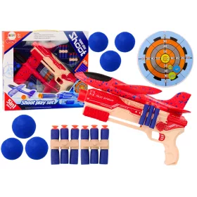   Dart Gun Habgolyók Repülőgép Kilövő Pajzs Készlet 5 az 1-ben