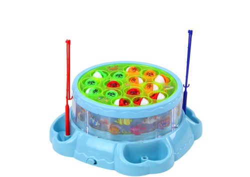 Játék horgászbotok fényei kéken szólnak