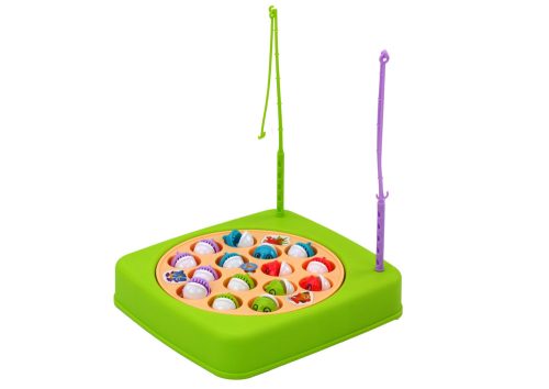 Horgász arcade játék, 15 db horgászbot, zöld