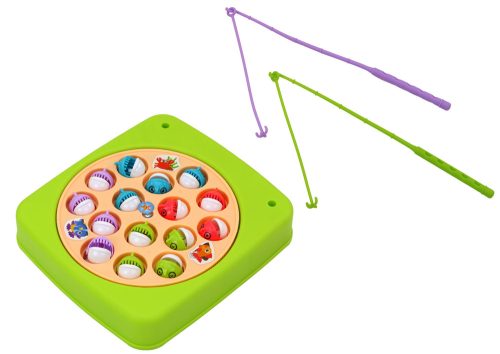 Horgász arcade játék, 15 db horgászbot, zöld