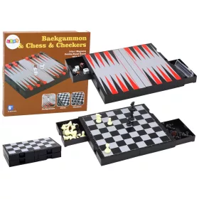   3 az 1-ben játékkészlet mágneses asztali sakkdáma Backgammon