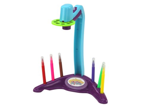 Rajzprojektor 3 cserélhető lemez, toll lila