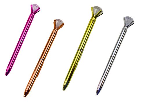 Gyémánt golyóstoll fényes kék utántöltővel, 0,7 mm-es keverék