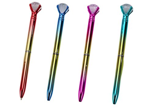 Gyémánt golyóstoll fényes arany színű kék ​​utántöltő 0,7 mm-es keverék