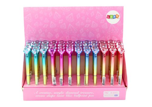 Gyémánt golyóstoll fényes arany színű kék ​​utántöltő 0,7 mm-es keverék