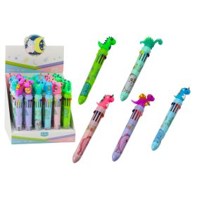 Többszínű dinoszaurusz automata toll 10 színkeverék