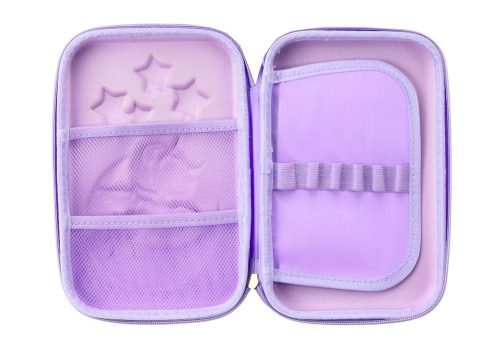 Nagy 3D Unikornis tolltartó, Összecsukható, Lila, 23x15x5 cm