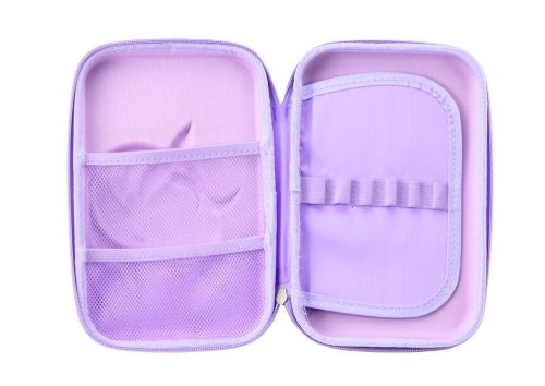 Nagyméretű Unikornis tolltartó, 3D, Lila, 23x15x5 cm