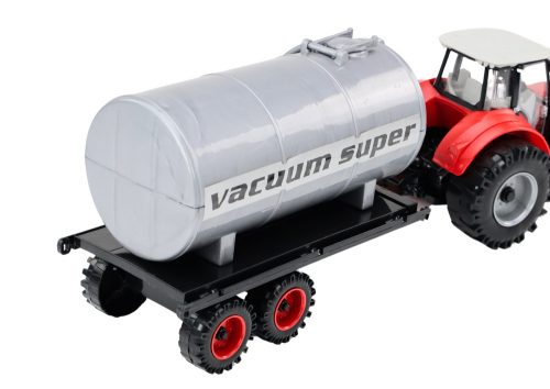 Mezőgazdasági traktor kotrógép tartályos meghajtással, piros