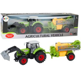   Mezőgazdasági traktor kotrógép permetező meghajtással zöld