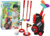 Minigolf készlet gyerekeknek, kerekeken kocsival