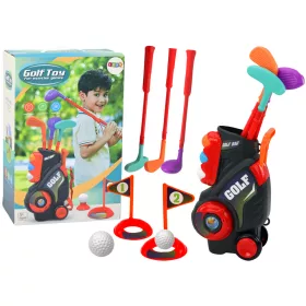 Minigolf készlet gyerekeknek, kerekeken kocsival