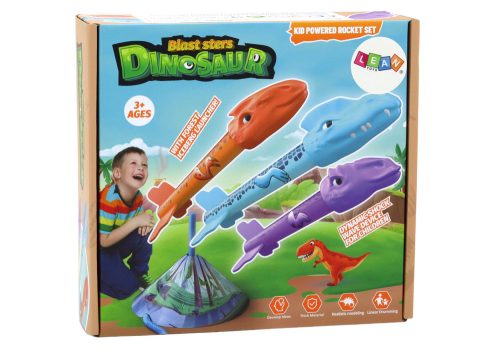 Rocket Launcher Játék Dinosaurs Forest Colorful Push Up