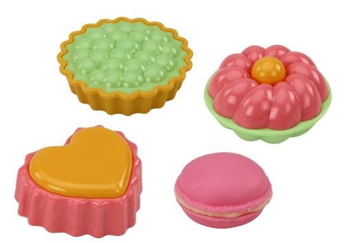 Teáskészlet bőröndben, csészék, tányérok, tortatartó