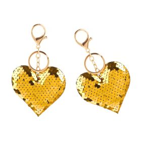 Szív kulcstartó flitterek kétoldalas ezüst arany