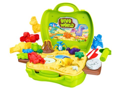 Playdough Dinoszaurusz Világ Bőröndben Formák Szerszámok Zöld