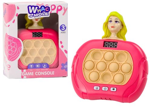 Pop-It Wac A Mole Doll Lights Hangok Pink játék