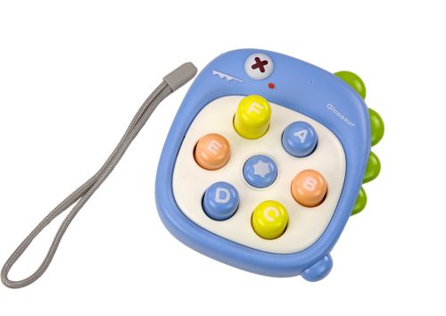 Arcade játék ütés egy vakond betűk dinoszaurusz kék