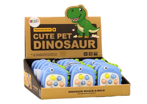 Arcade játék ütés egy vakond betűk dinoszaurusz kék