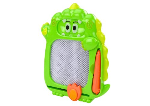 Rajztábla zsebjáték 2 az 1-ben zöld dinoszaurusz