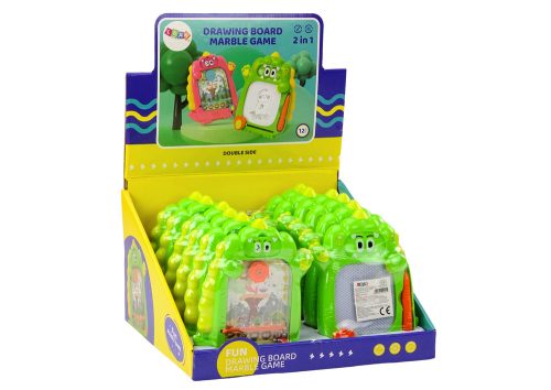 Rajztábla zsebjáték 2 az 1-ben zöld dinoszaurusz