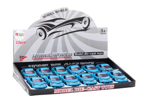 Sportautó 1:32 akciófigura kék spoiler fémből