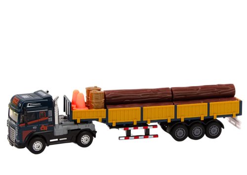 Wood Truck Blue Truck Trailer 1:24 Farönk Hangok Fények